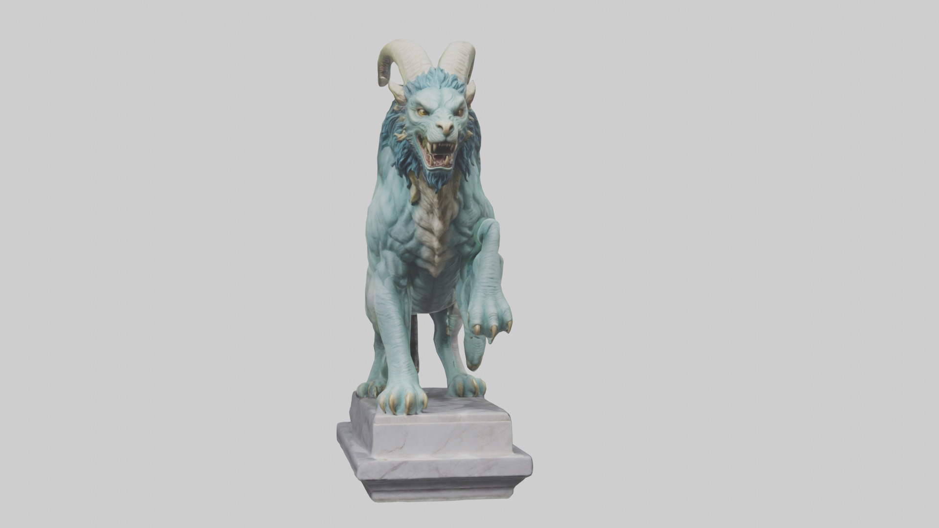 Chimera statue model Low-poly 3D model_20