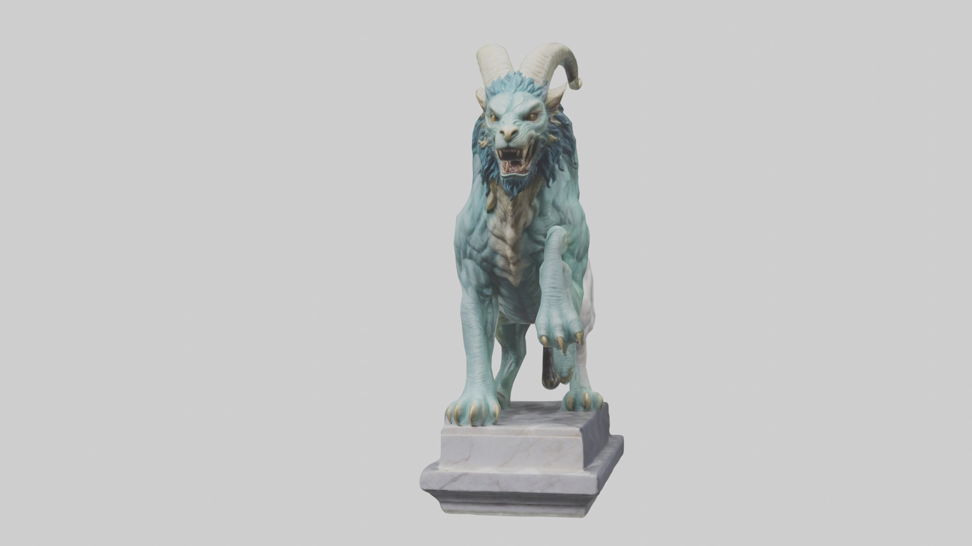Chimera statue model Low-poly 3D model_7