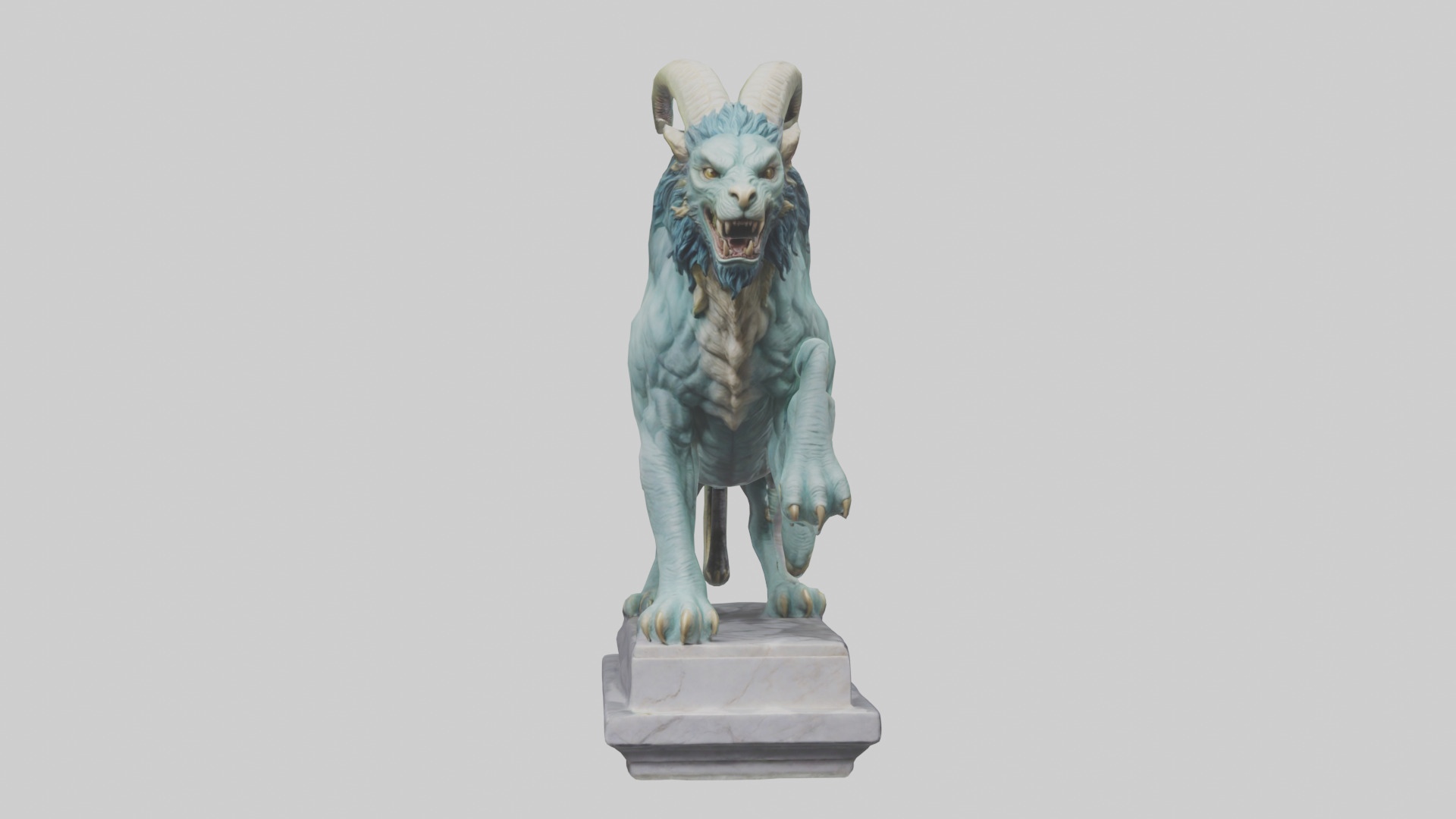 Chimera statue model Low-poly 3D model_19