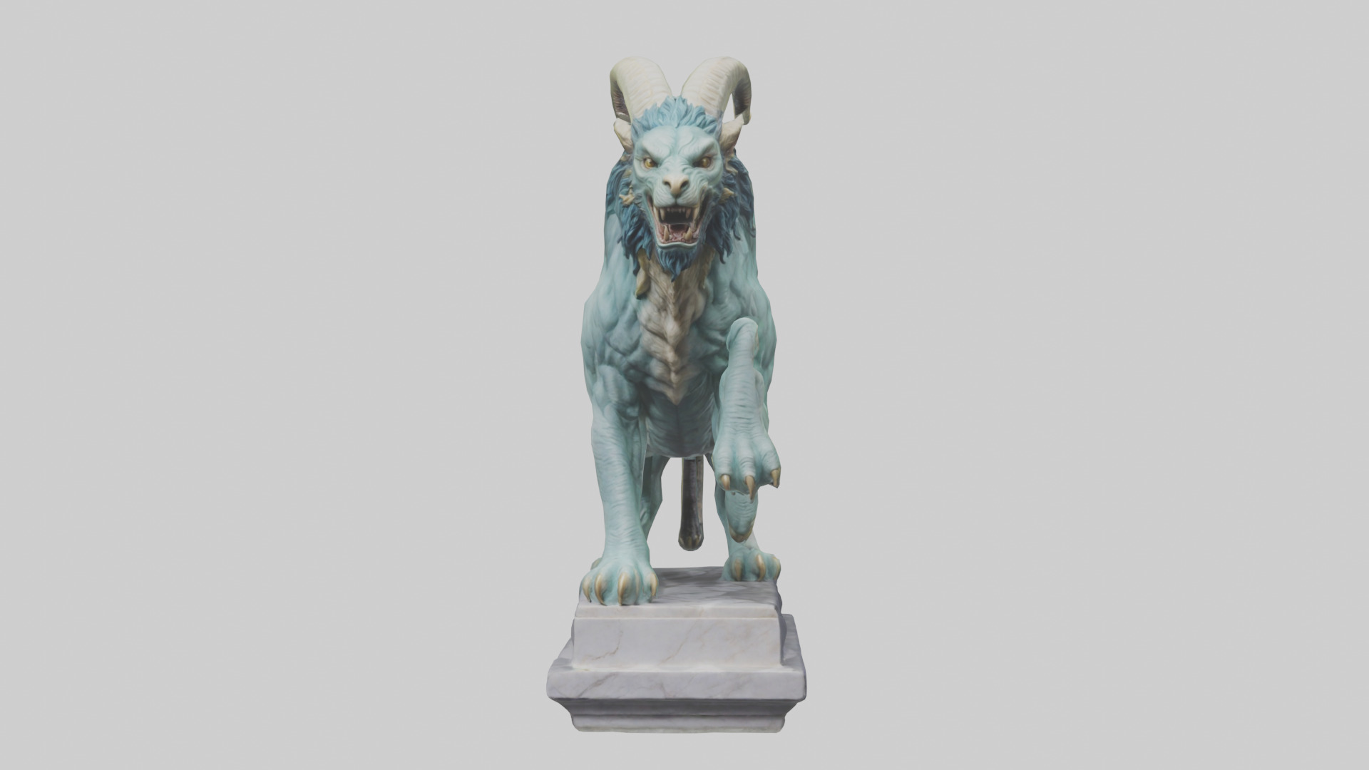 Chimera statue model Low-poly 3D model_3