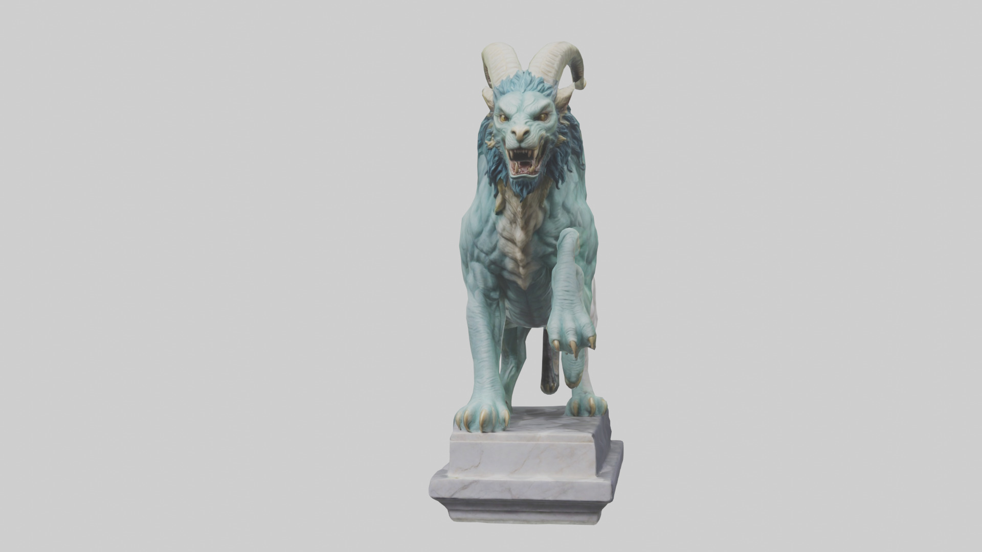 Chimera statue model Low-poly 3D model_15