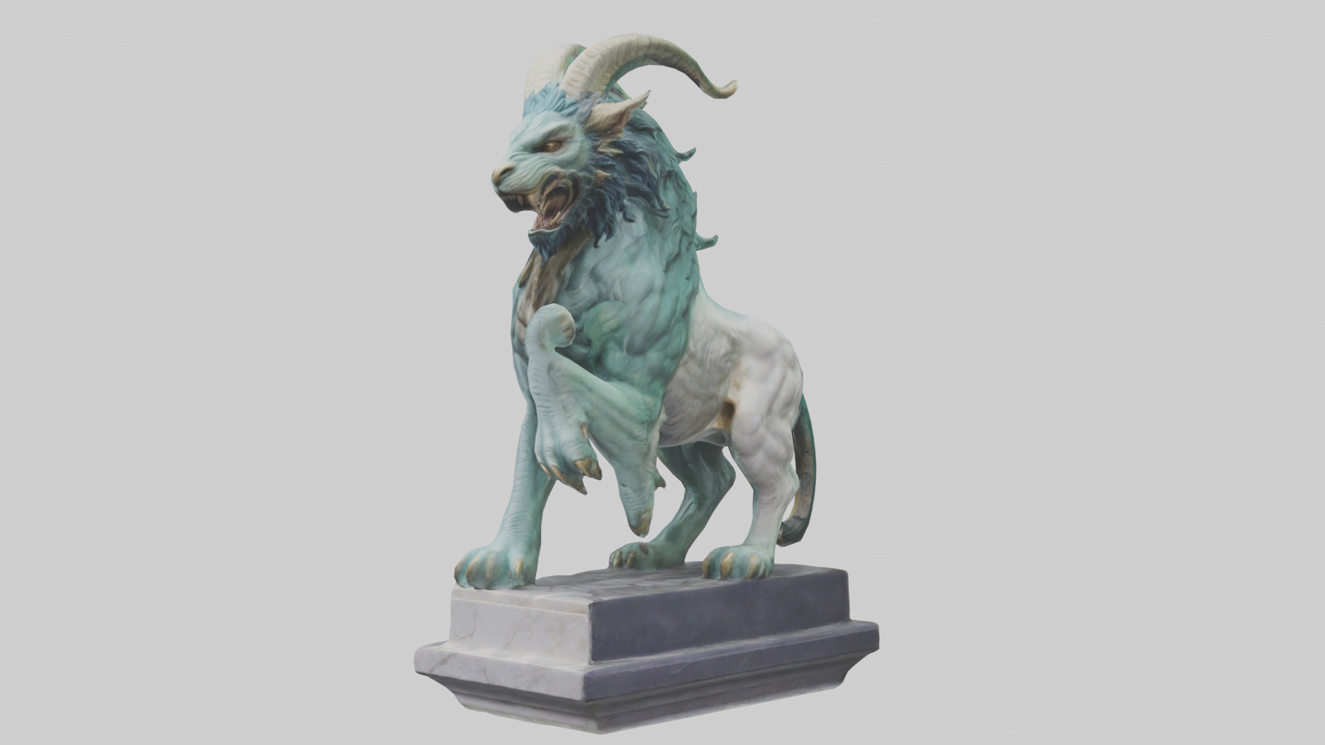 Chimera statue model Low-poly 3D model_14