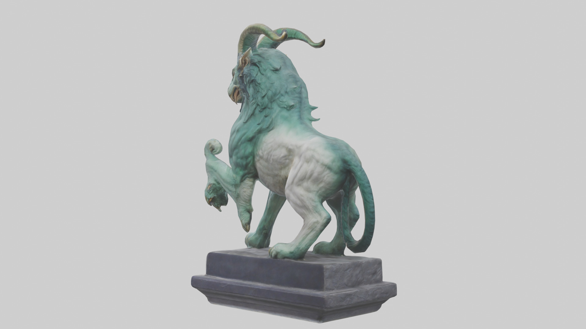Chimera statue model Low-poly 3D model_2