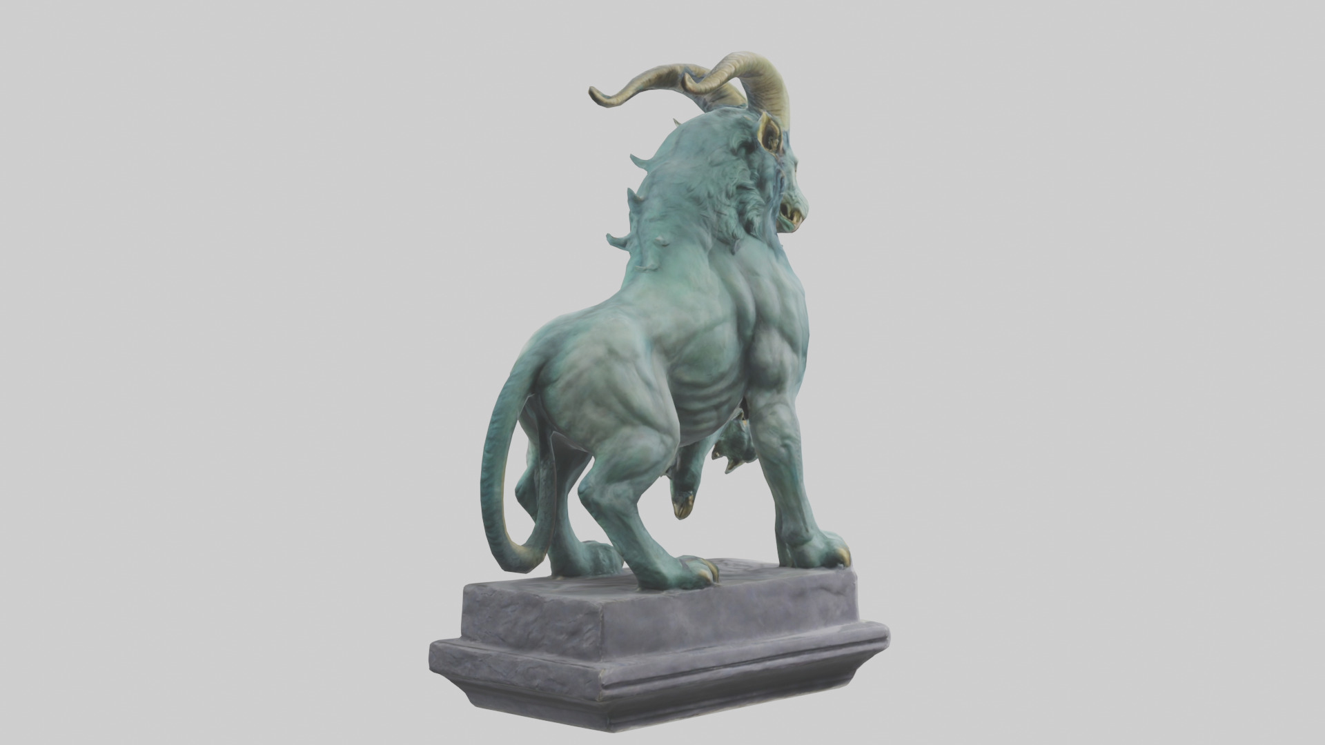 Chimera statue model Low-poly 3D model_5