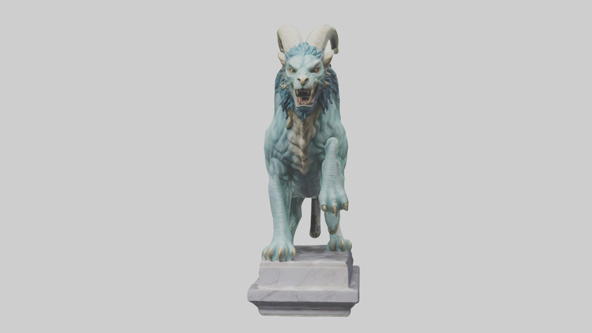 Chimera statue model Low-poly 3D model_1