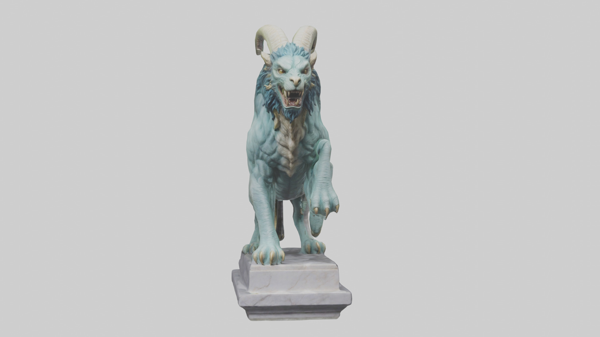 Chimera statue model Low-poly 3D model_17
