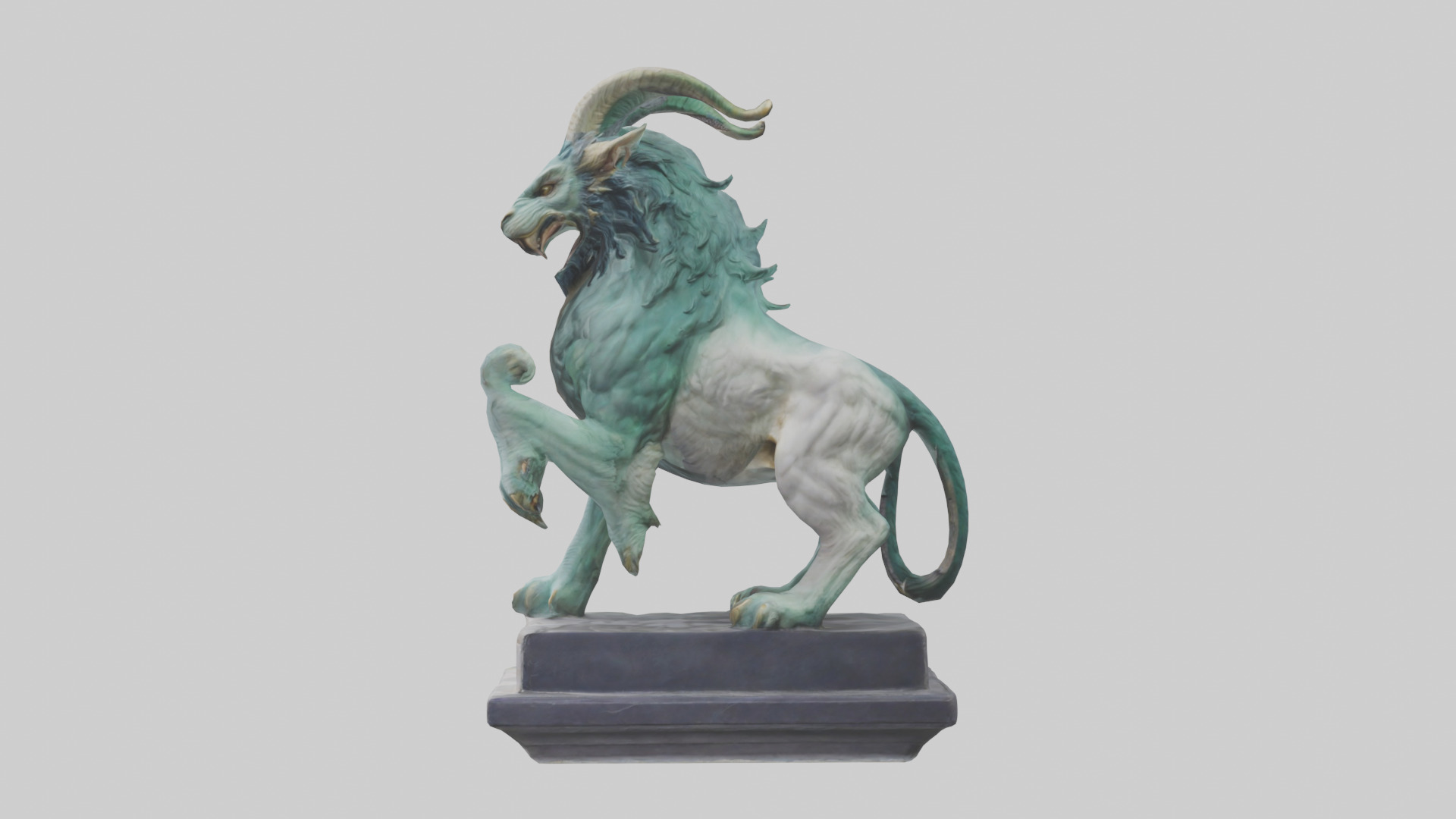 Chimera statue model Low-poly 3D model_22