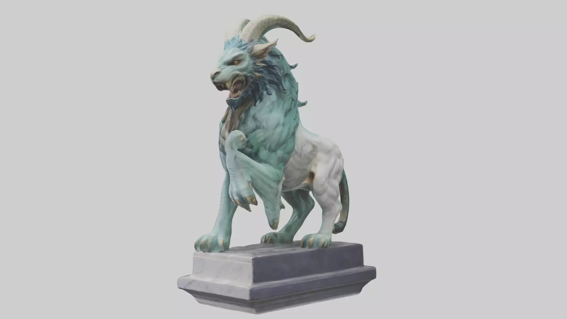 Chimera statue model Low-poly 3D model_0
