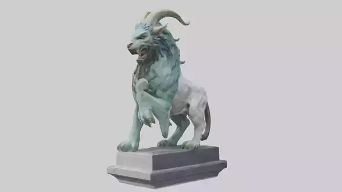 Chimera statue model Low-poly 3D model