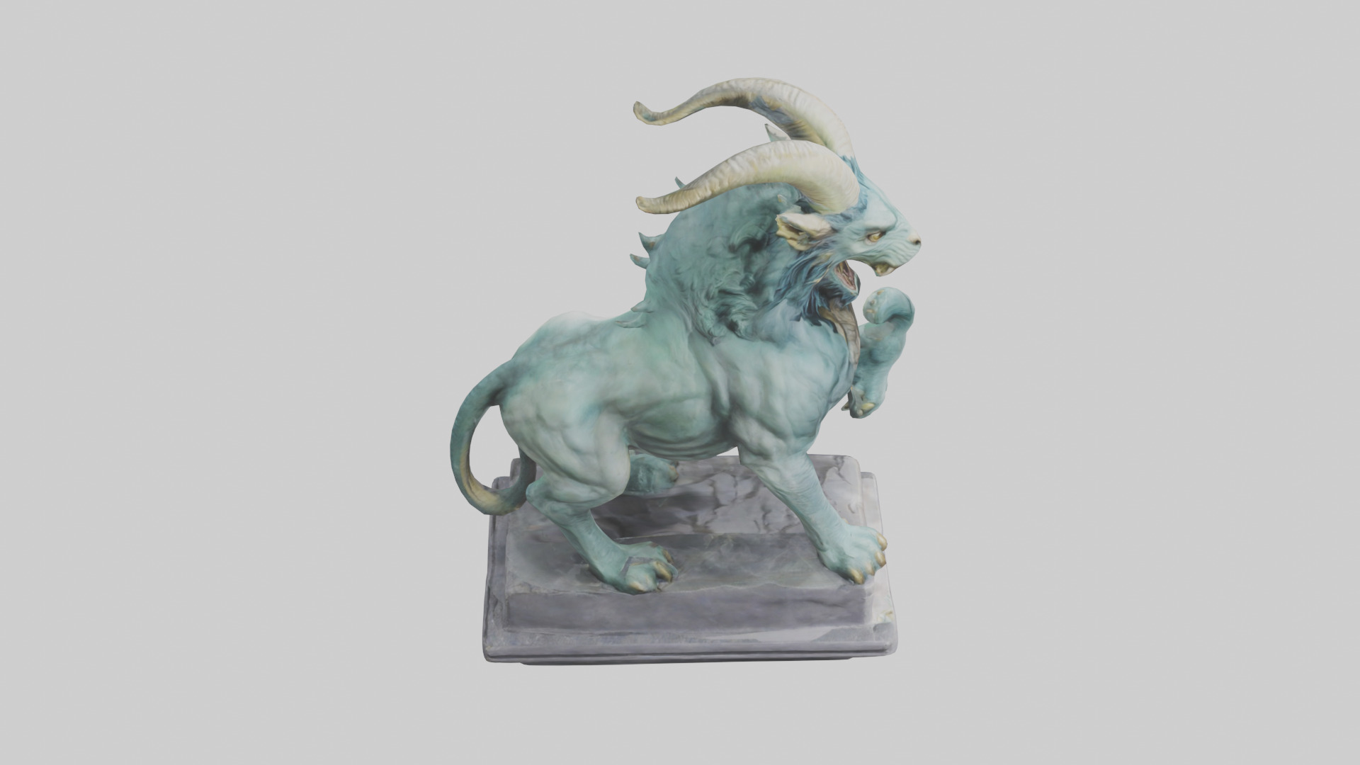 Chimera statue model Low-poly 3D model_28