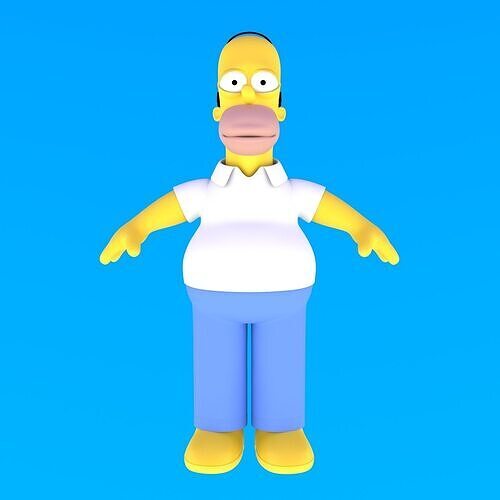 Homer  Advanced Maya Rigged  for Animation  Games 3D model