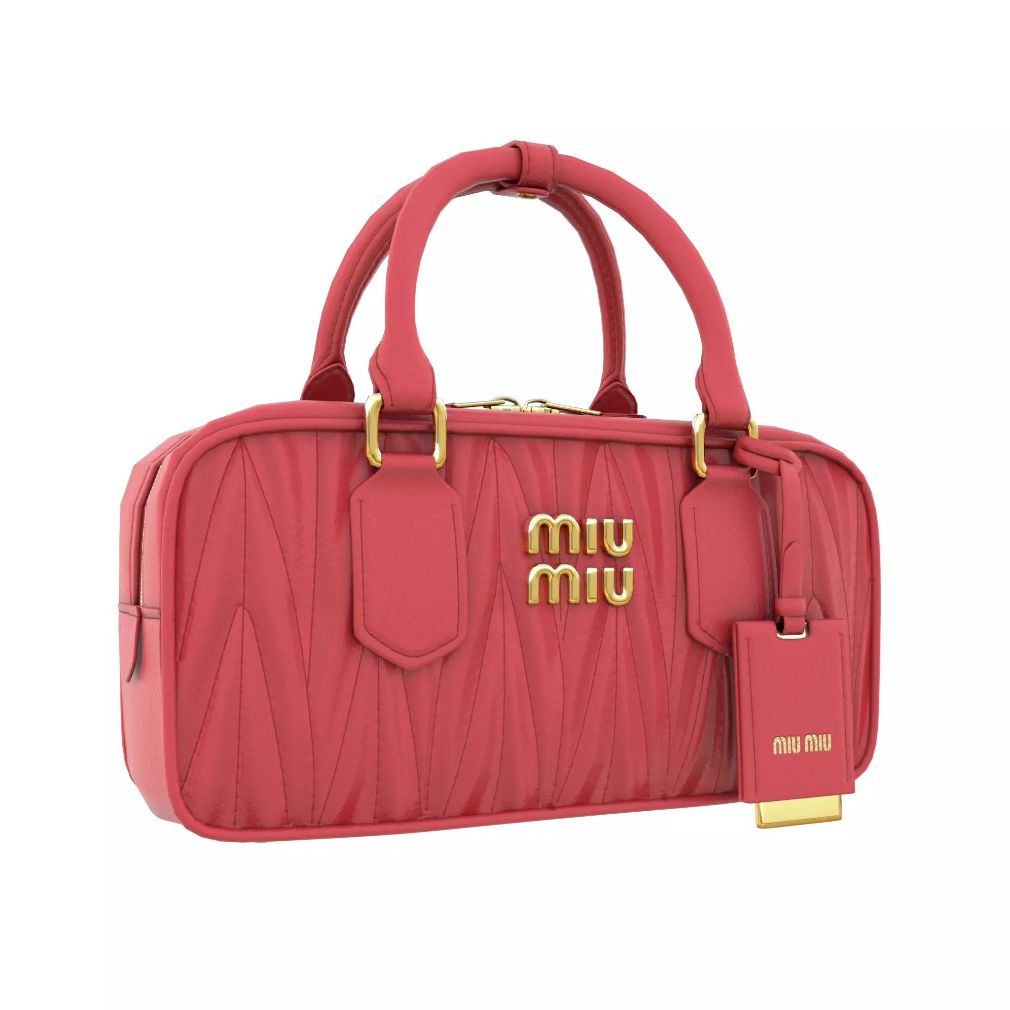 Arcadie matelasse nappa leather bag Red Low-poly 3D model