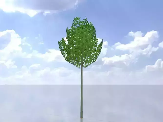 Alnus glutinosa tree summer 2000mm Low-poly 3D model