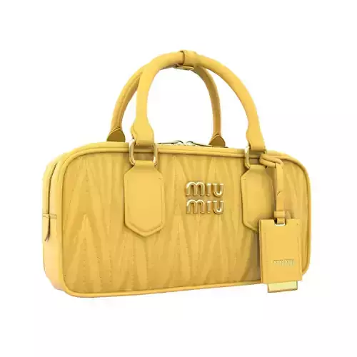 Arcadie matelasse nappa leather bag Yellow Low-poly 3D model