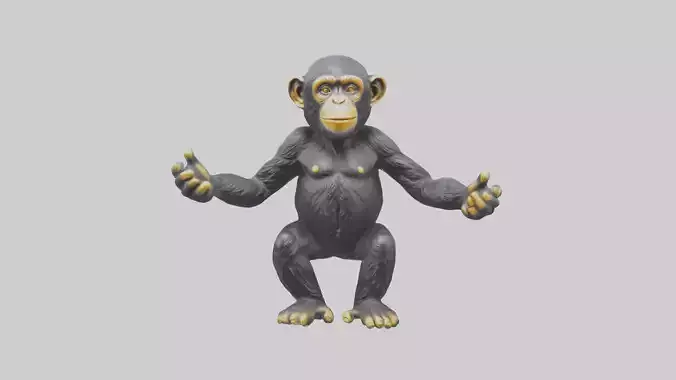 Chimpanzee statue model
