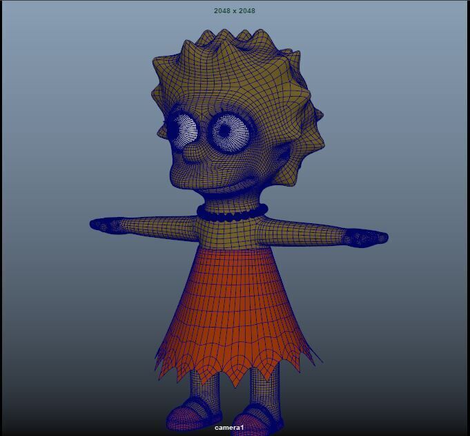 Lisa Advanced Maya Rigged Humanoid for Animation Ready 3D model_2