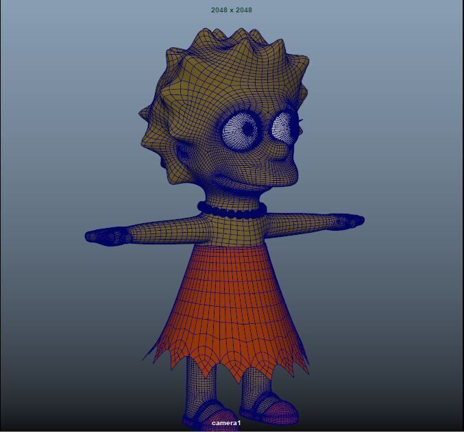 Lisa Advanced Maya Rigged Humanoid for Animation Ready 3D model_3