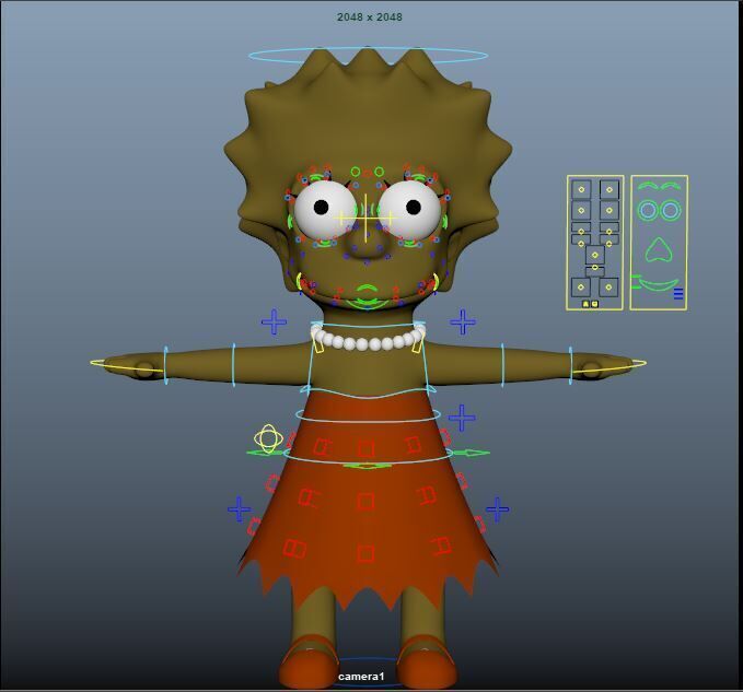 Lisa Advanced Maya Rigged Humanoid for Animation Ready 3D model_5