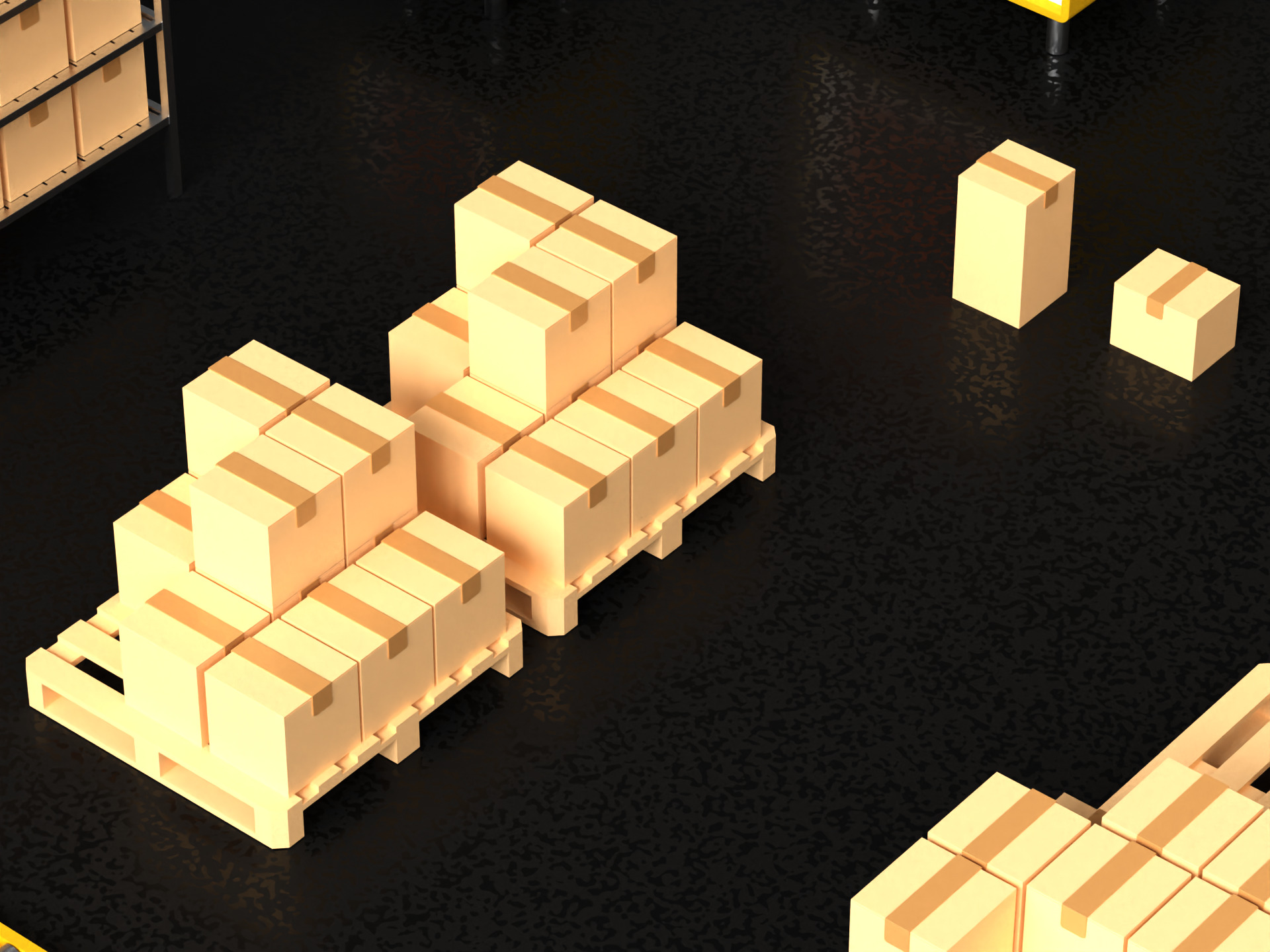 Warehouse asset pack lowpoly isometric  3D model_12