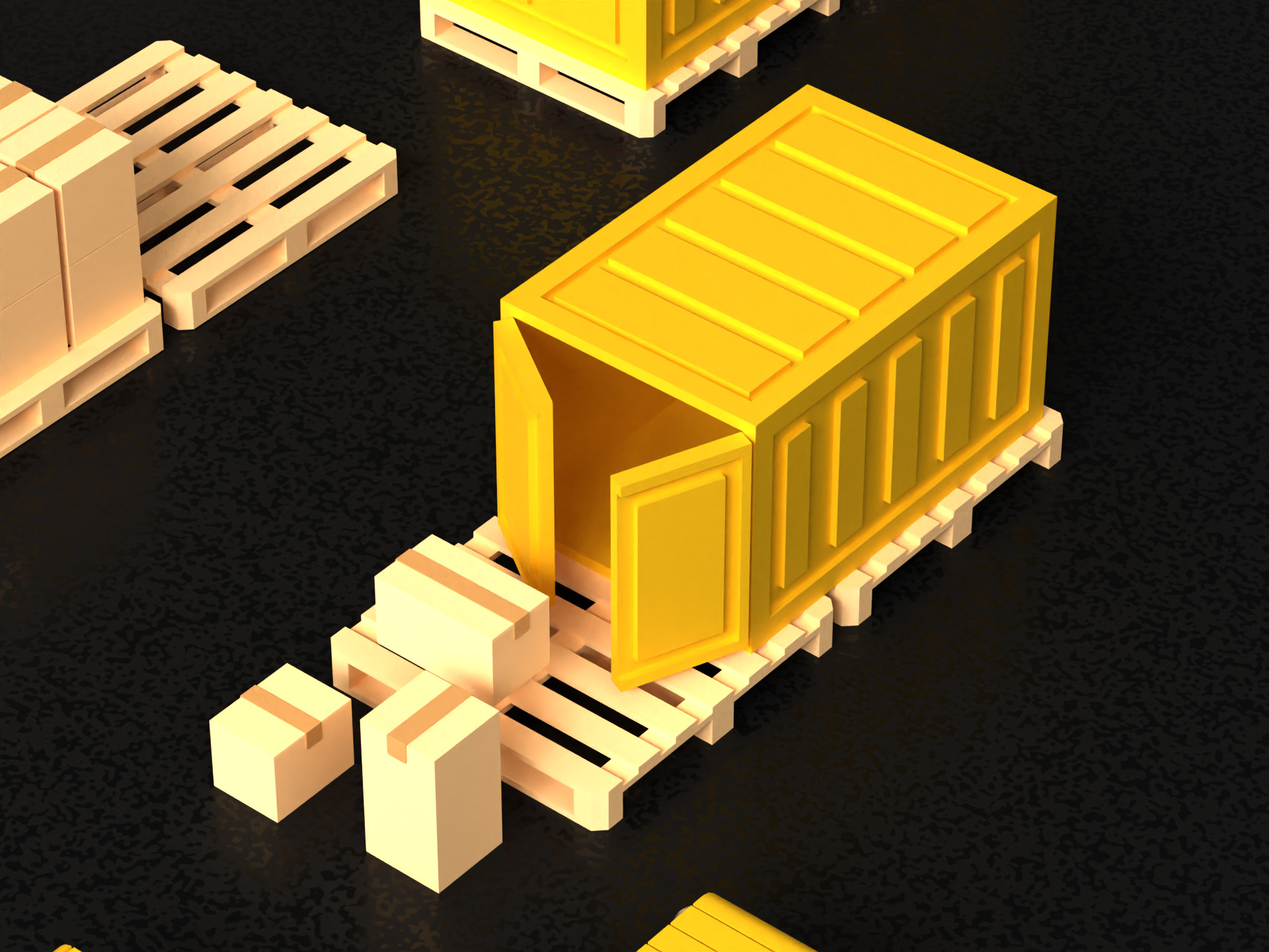 Warehouse asset pack lowpoly isometric  3D model_10