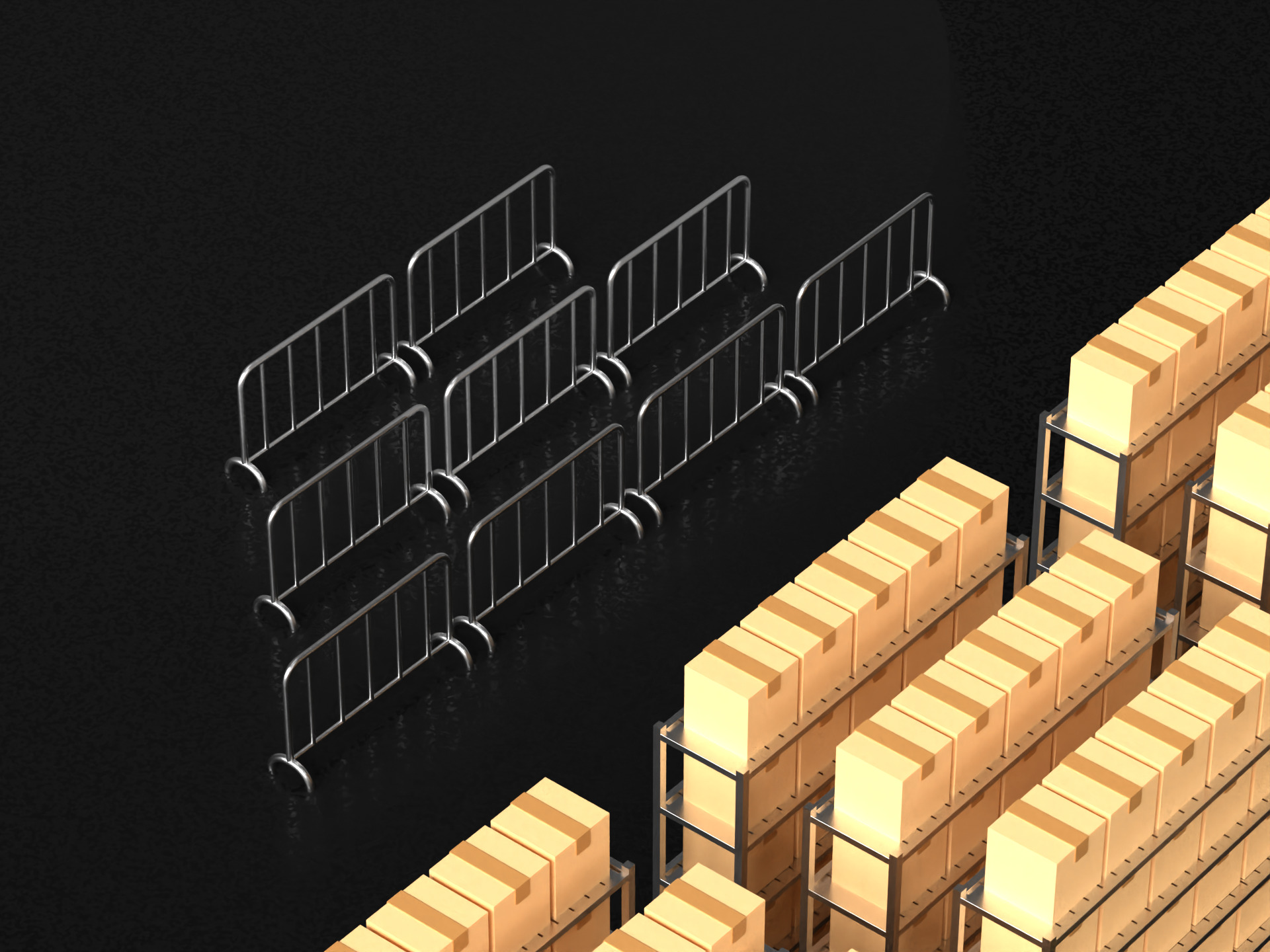 Warehouse asset pack lowpoly isometric  3D model_6