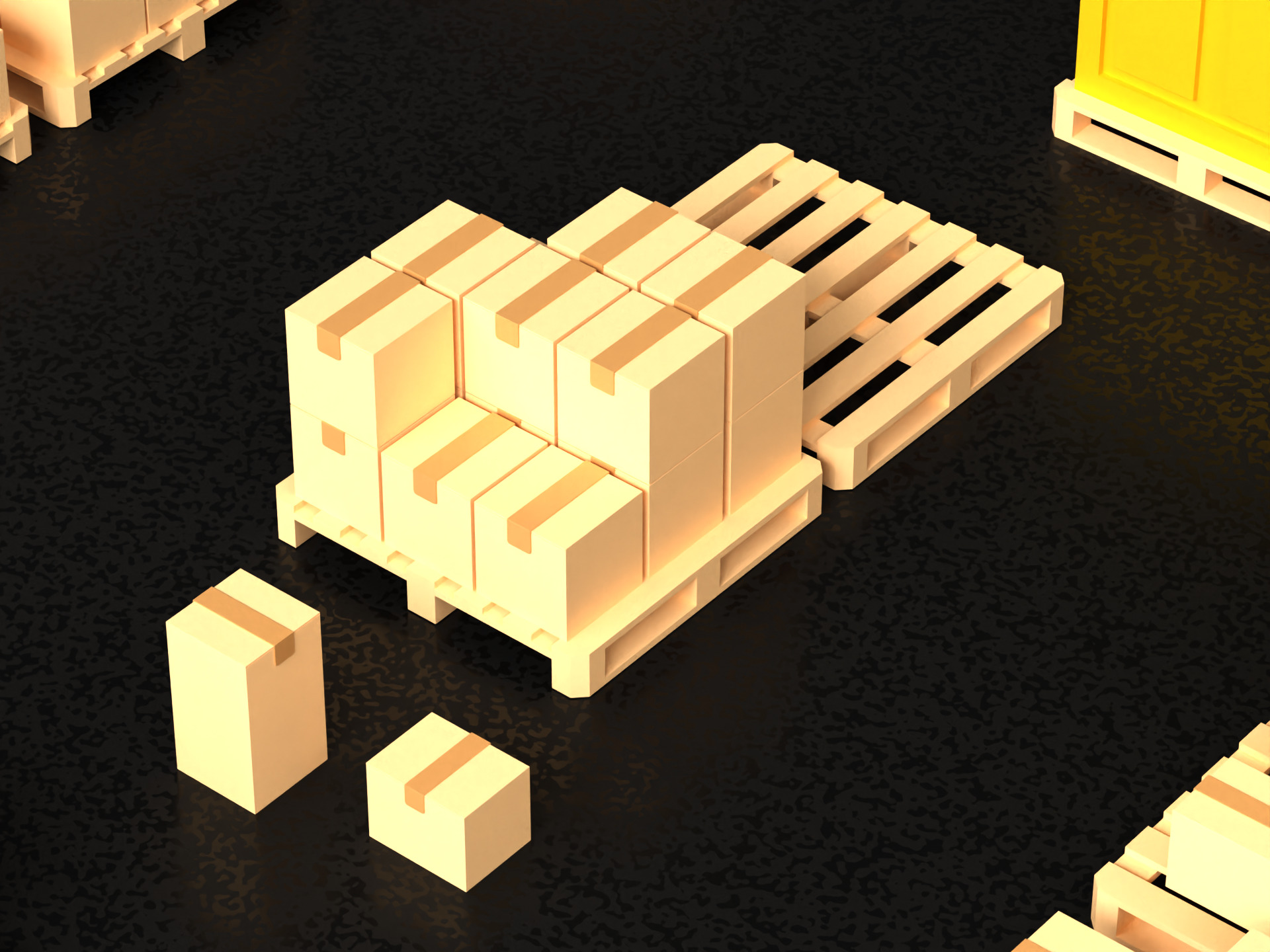 Warehouse asset pack lowpoly isometric  3D model_11