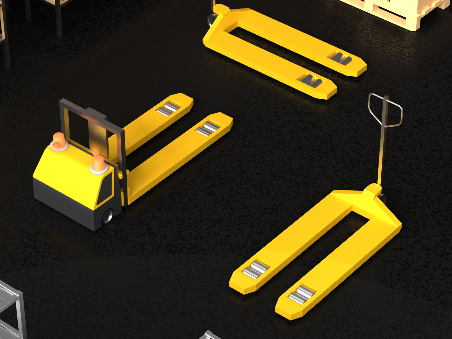 Warehouse asset pack lowpoly isometric  3D model_1