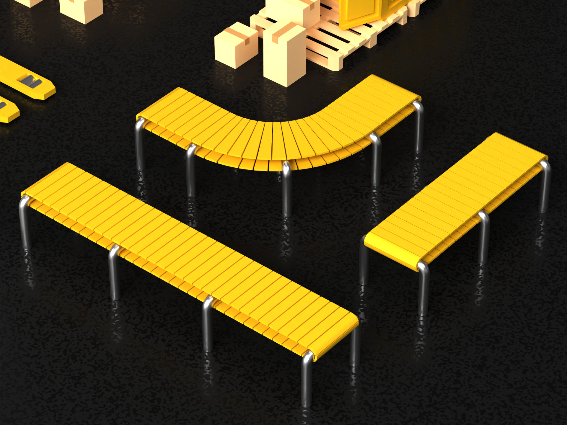 Warehouse asset pack lowpoly isometric  3D model_4