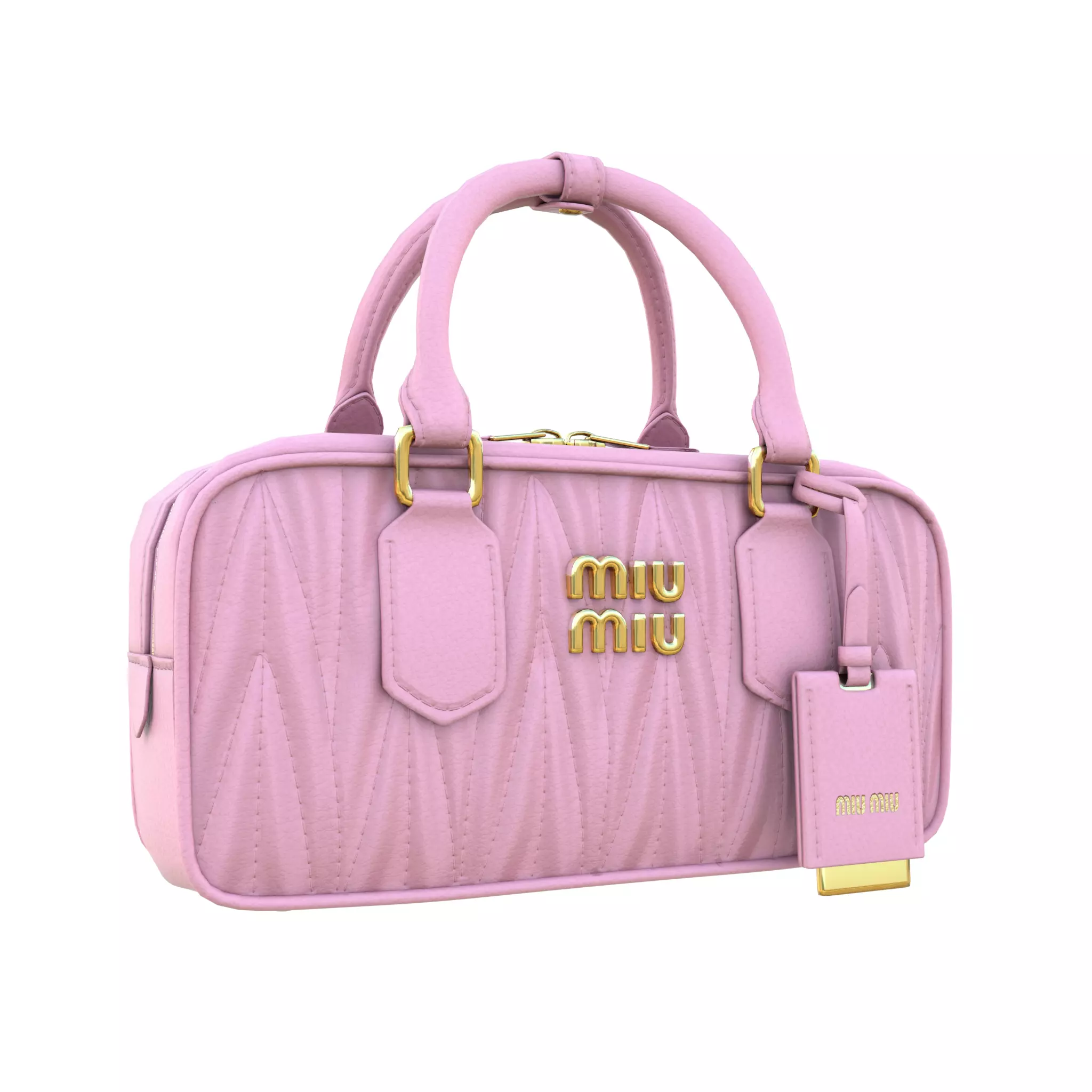 Arcadie matelasse nappa leather bag Pink Low-poly 3D model
