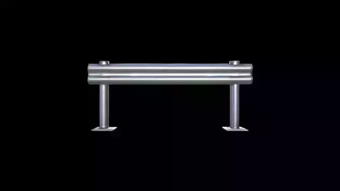  3d High  Render Steel Guardrail Barrier  
