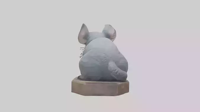 Chinchilla statue model Low-poly 3D model
