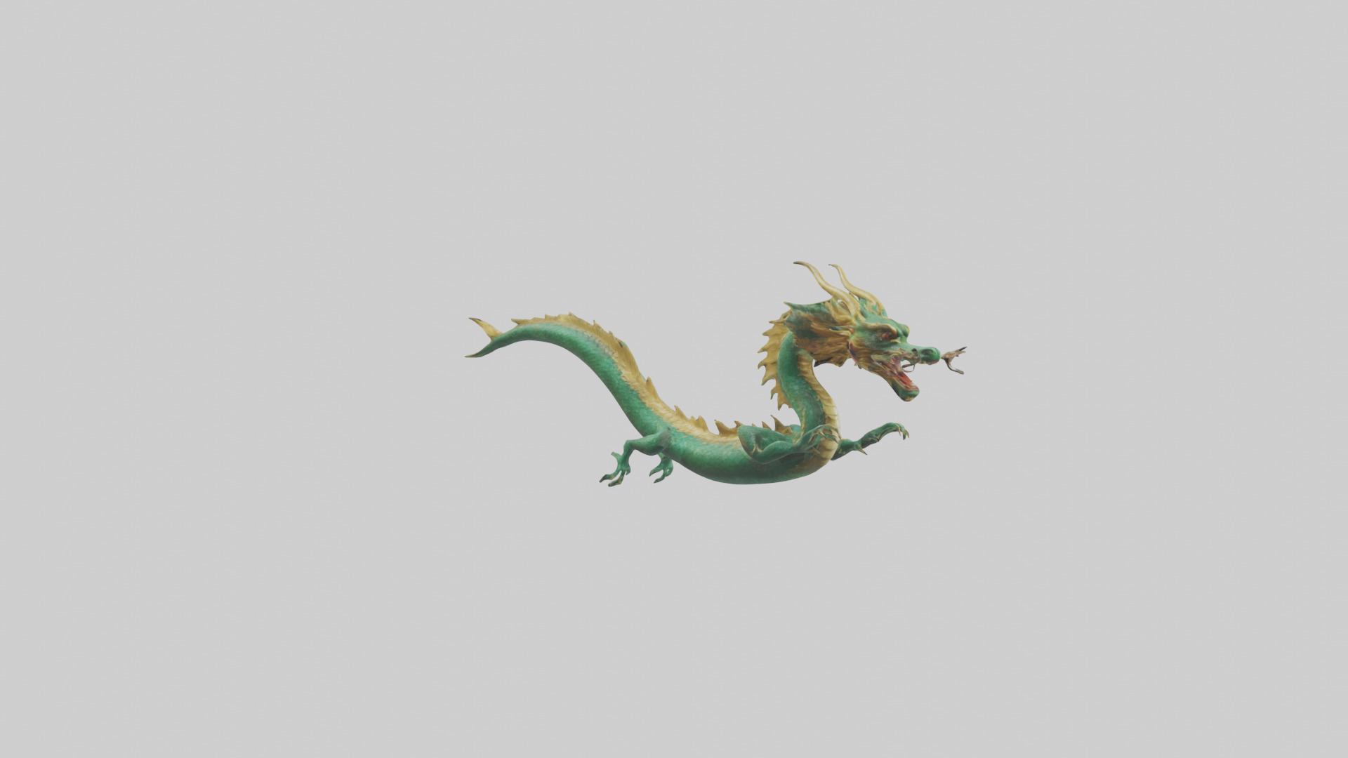 Chinese Dragon swimming model Low-poly 3D model_16
