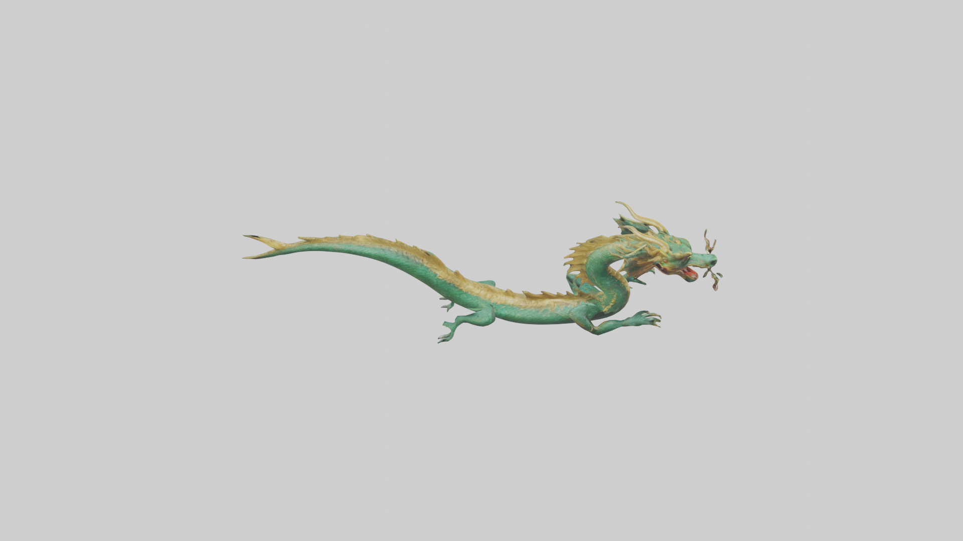 Chinese Dragon swimming model Low-poly 3D model_28