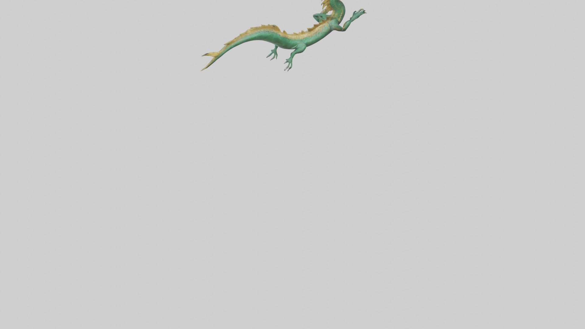Chinese Dragon swimming model Low-poly 3D model_4