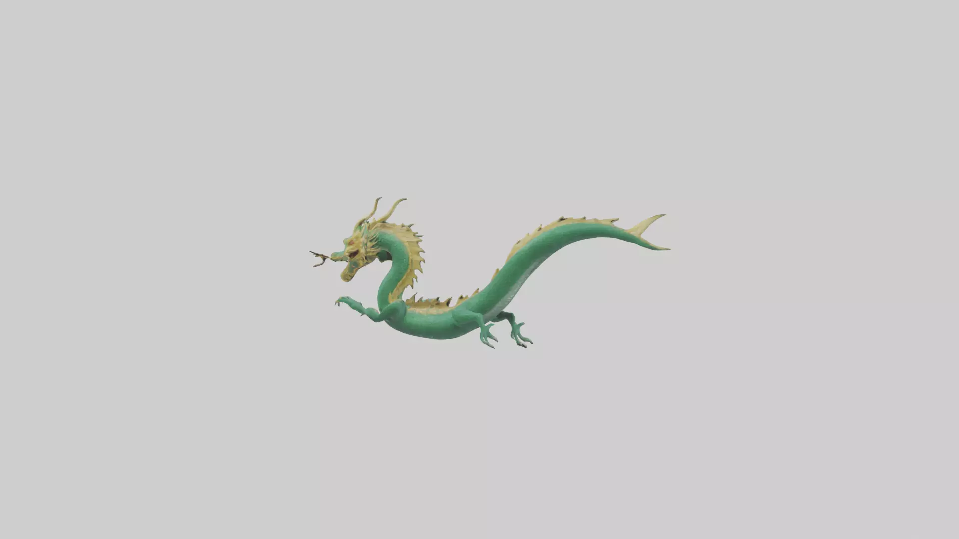 Chinese Dragon swimming model Low-poly 3D model_0