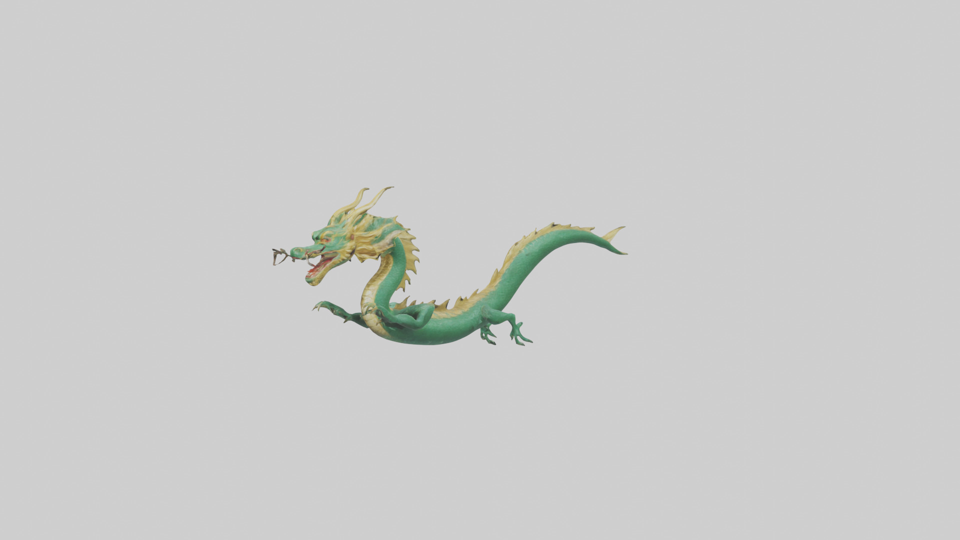 Chinese Dragon swimming model Low-poly 3D model_8