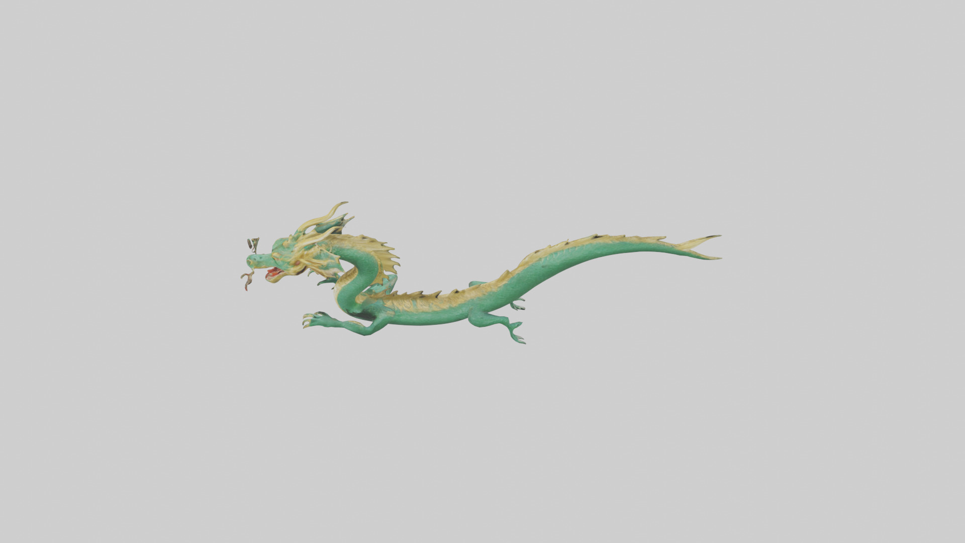 Chinese Dragon swimming model Low-poly 3D model_27