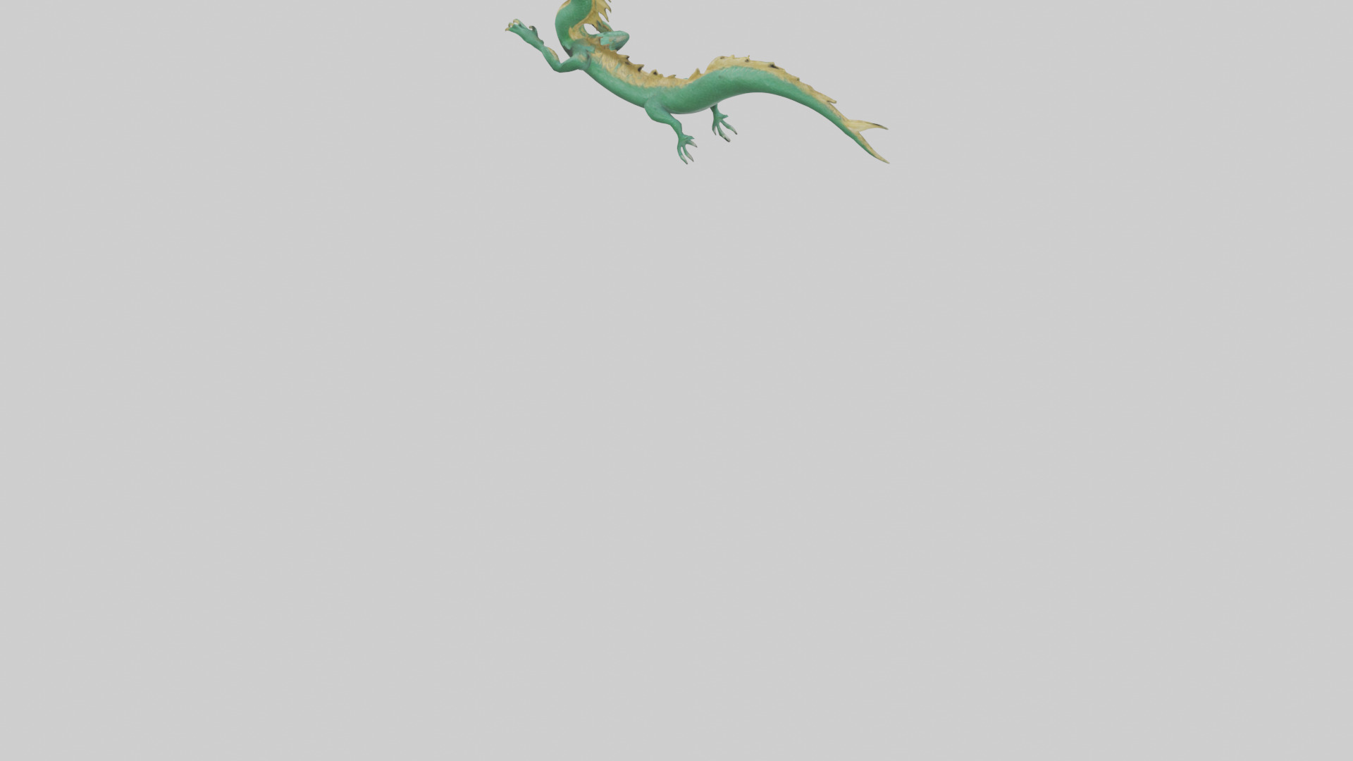 Chinese Dragon swimming model Low-poly 3D model_3