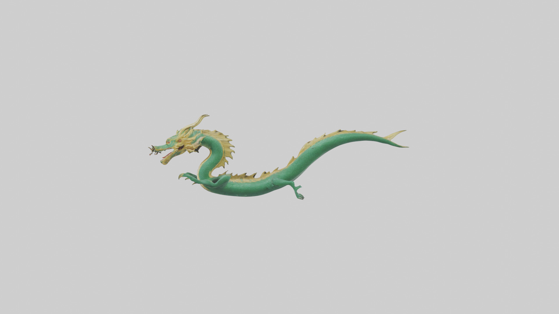 Chinese Dragon swimming model Low-poly 3D model_22
