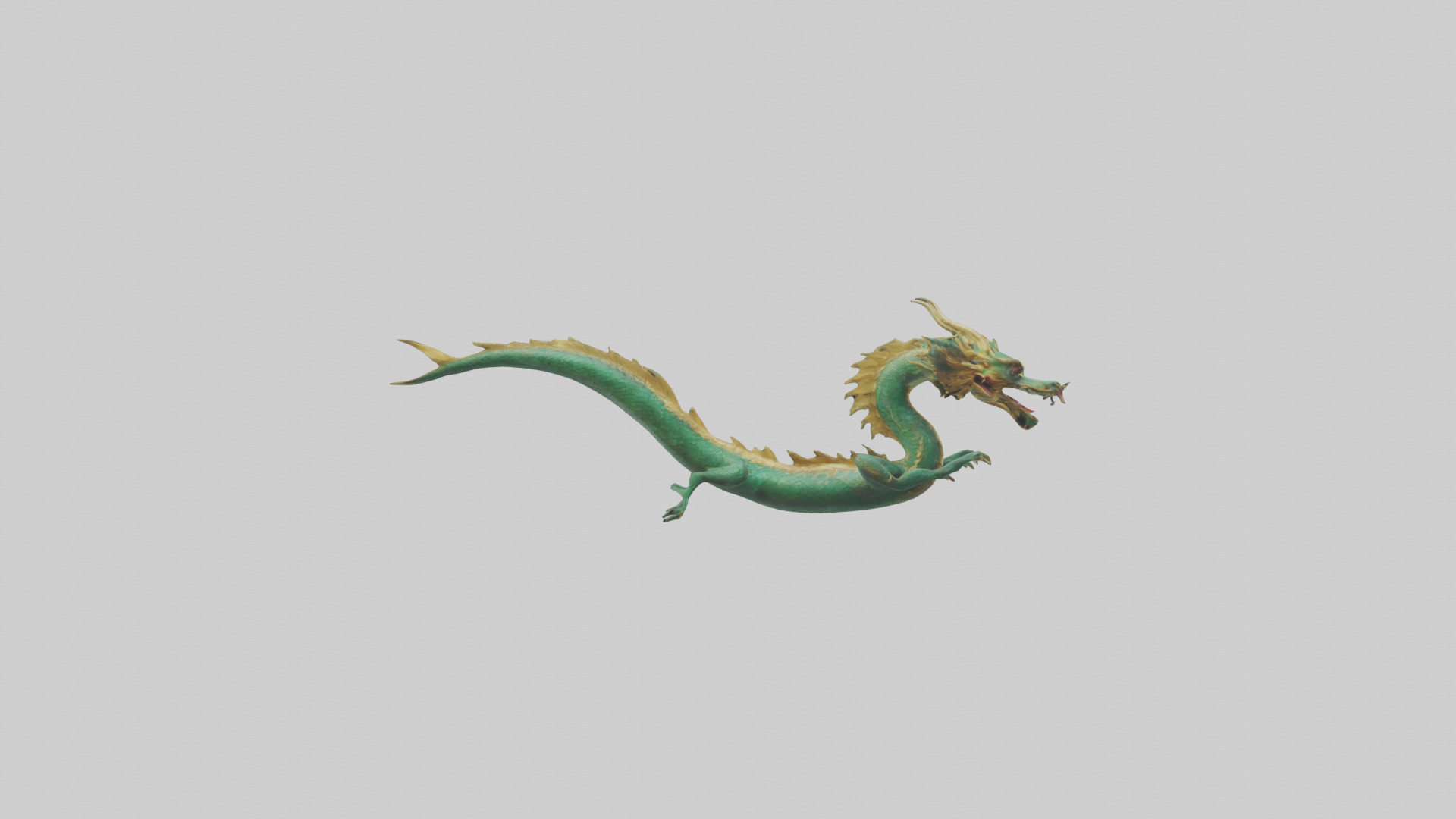 Chinese Dragon swimming model Low-poly 3D model_23