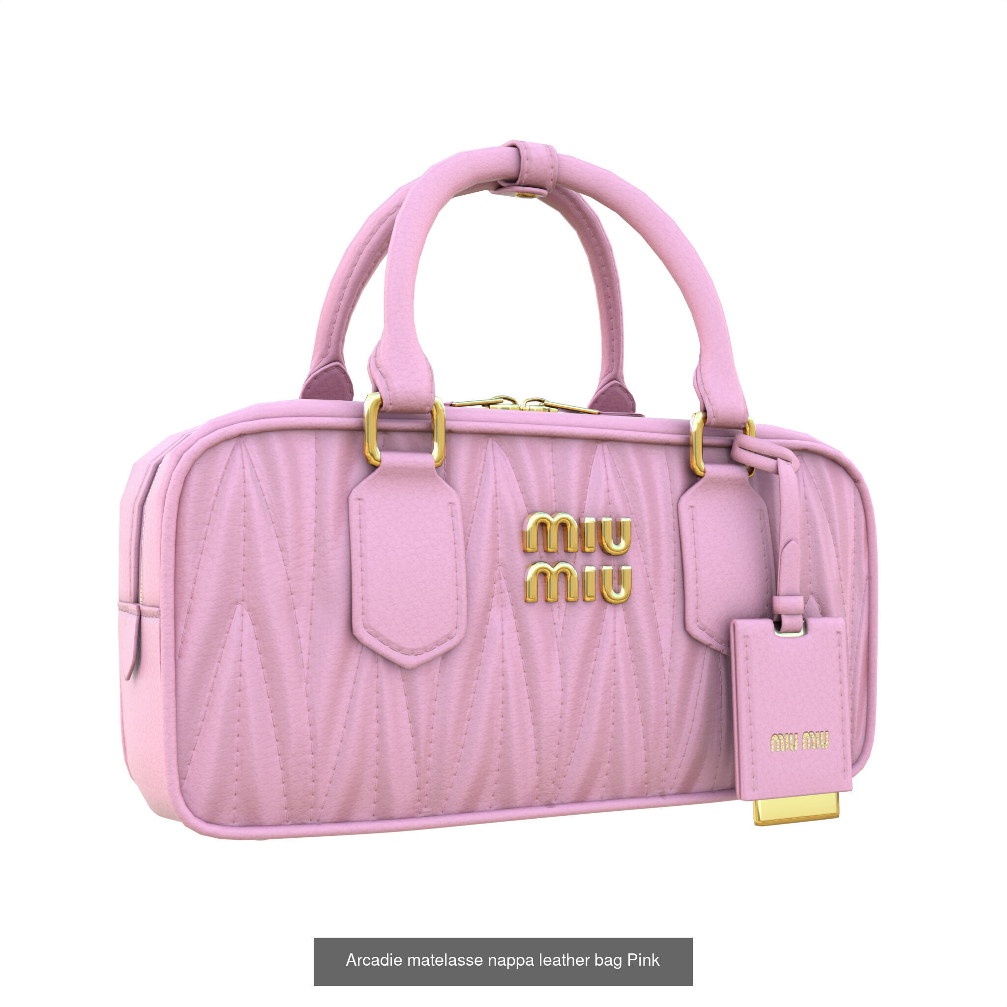Arcadie matelasse nappa leather bag  3D Model Collection_13