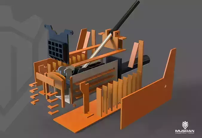 800mm x 600mm Waste Baler Press - Manufacturable 3D Model