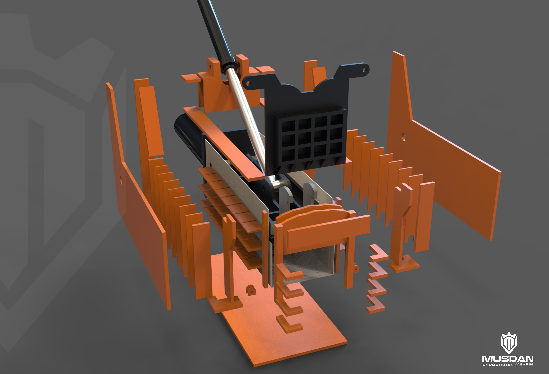 800mm x 600mm Waste Baler Press - Manufacturable 3D Model 3D print model_8