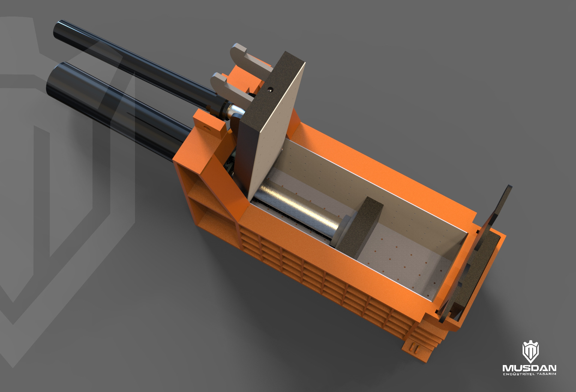 800mm x 600mm Waste Baler Press - Manufacturable 3D Model 3D print model_4