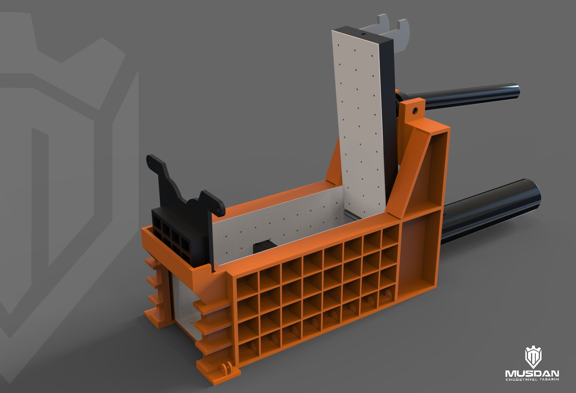 800mm x 600mm Waste Baler Press - Manufacturable 3D Model 3D print model_7