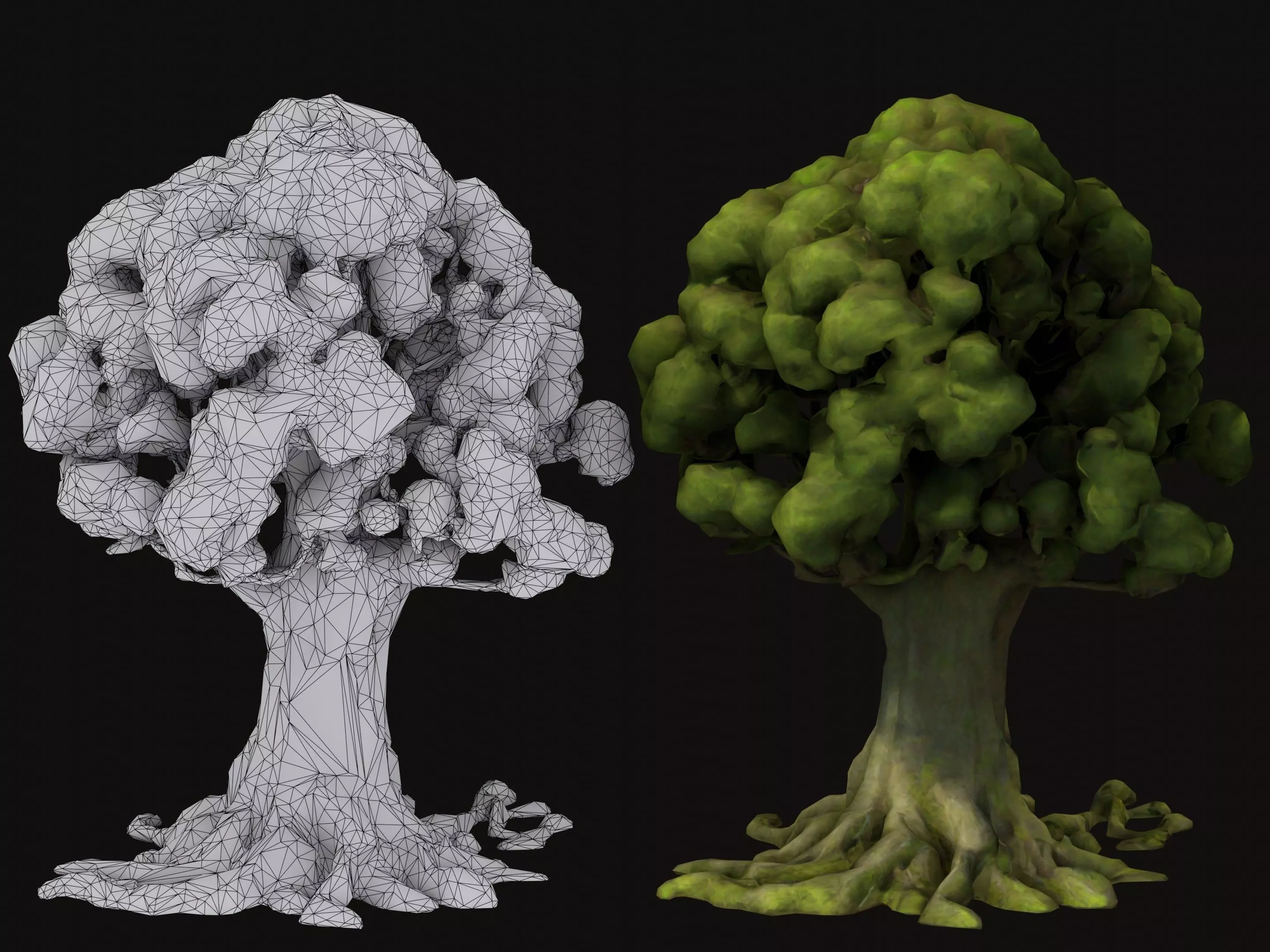 Mossy Tree 0 Free low-poly 3D model