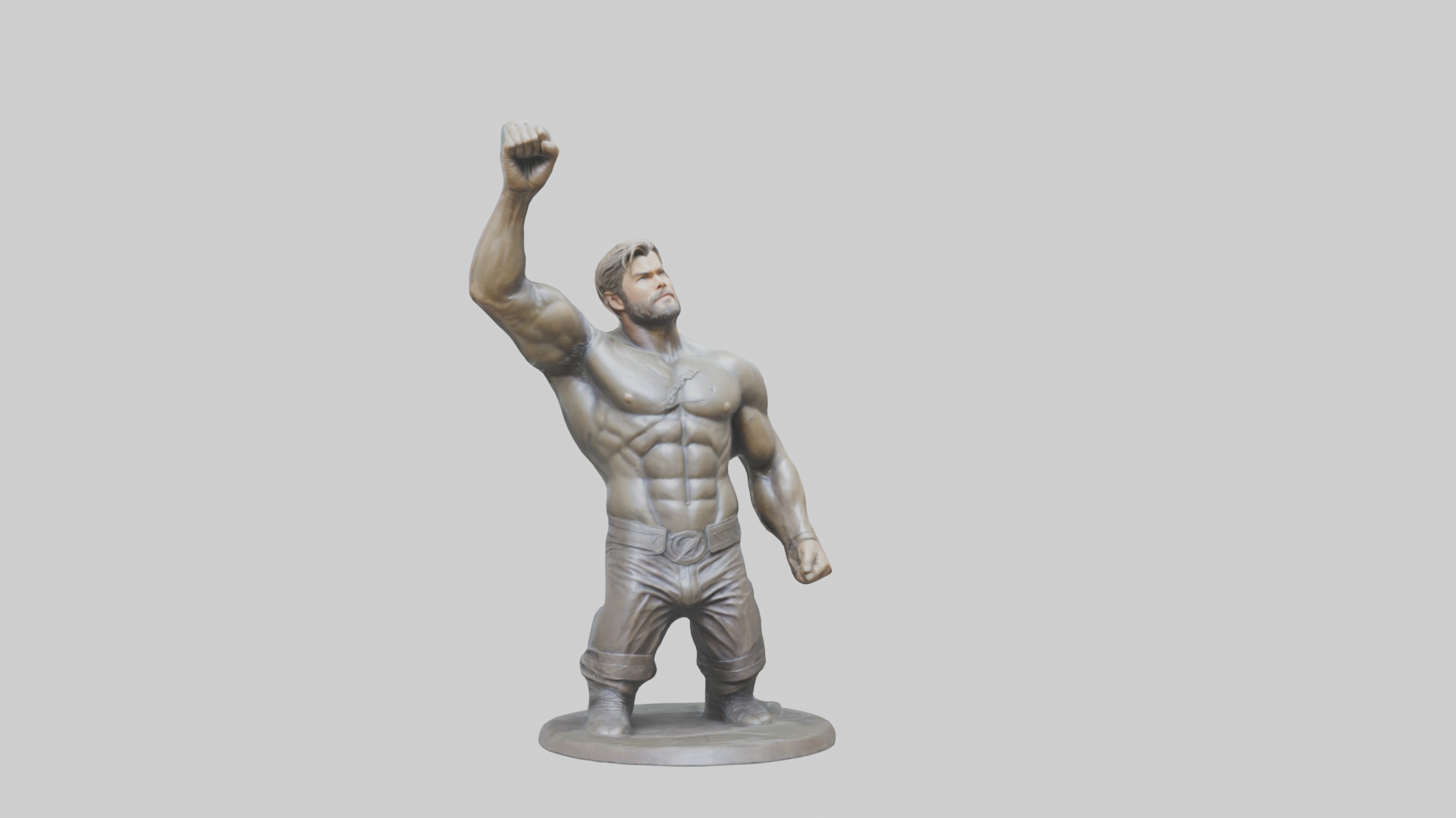 Chris Hemsworth statue model Low-poly 3D model_18