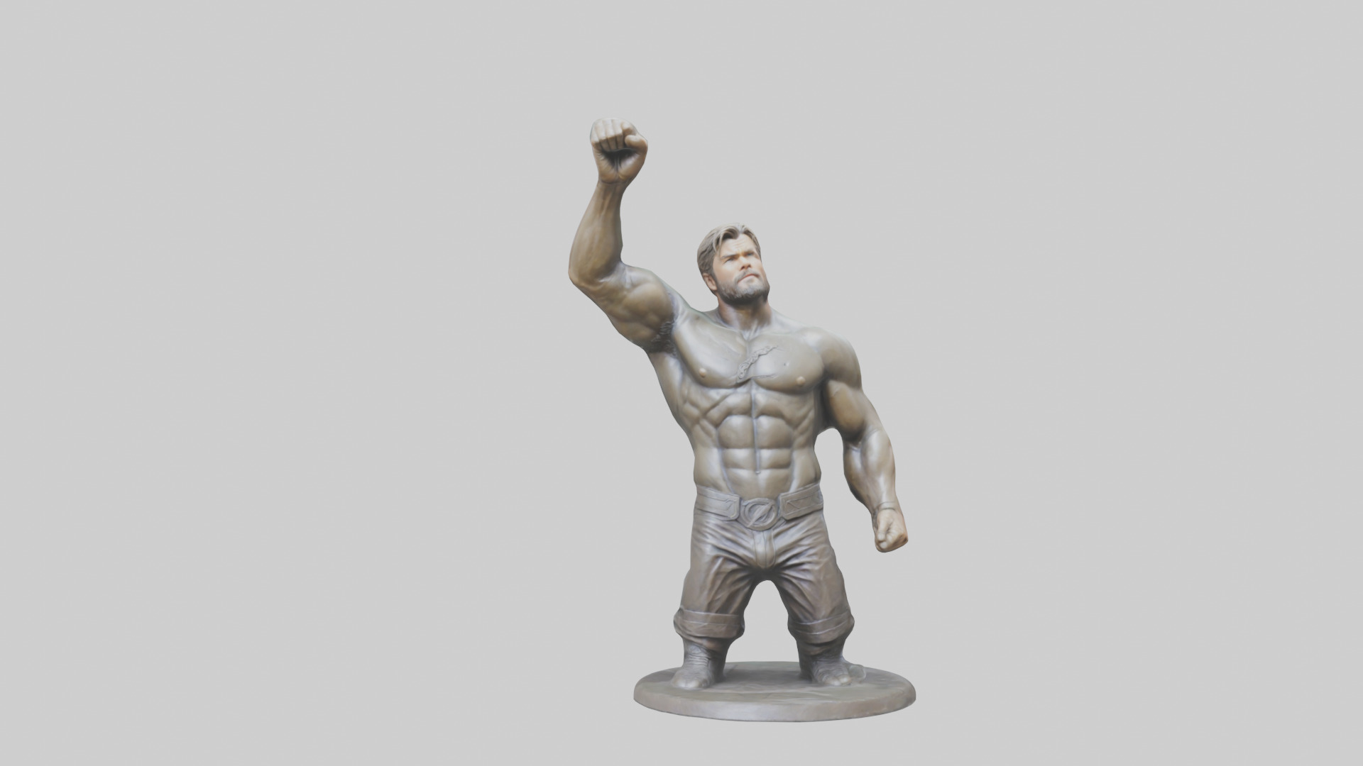 Chris Hemsworth statue model Low-poly 3D model_2