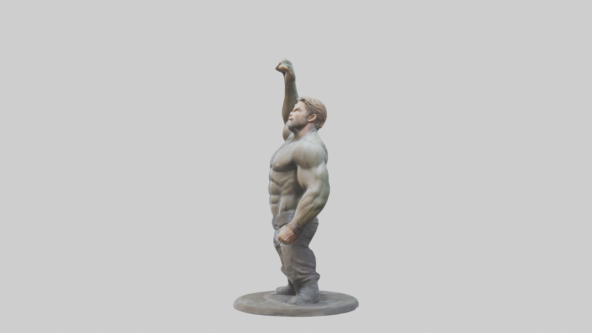 Chris Hemsworth statue model Low-poly 3D model_22