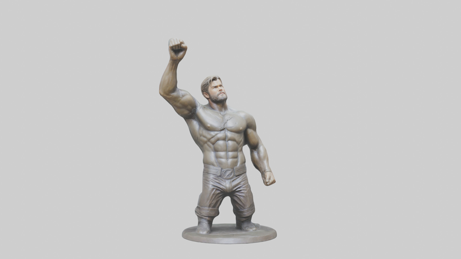 Chris Hemsworth statue model Low-poly 3D model_17